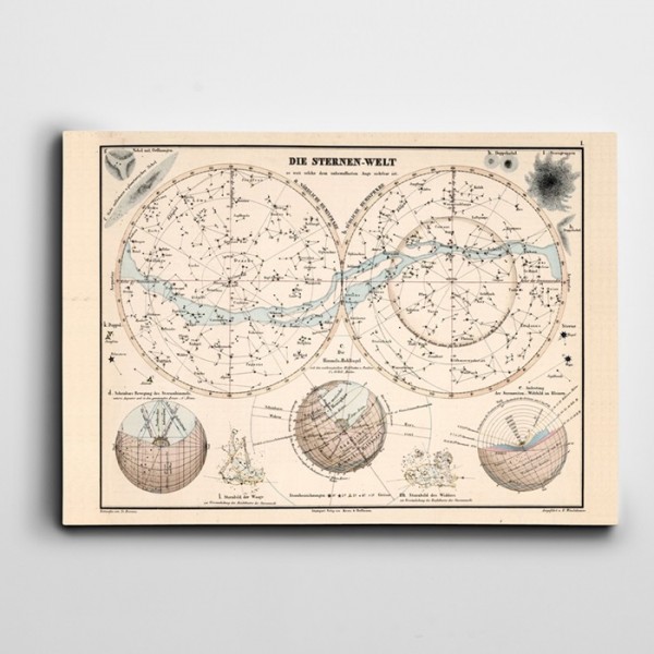 Yıldız Haritası Kanvas Tablo