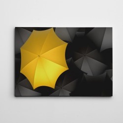 Sarı Şemsiye Kanvas Tablo