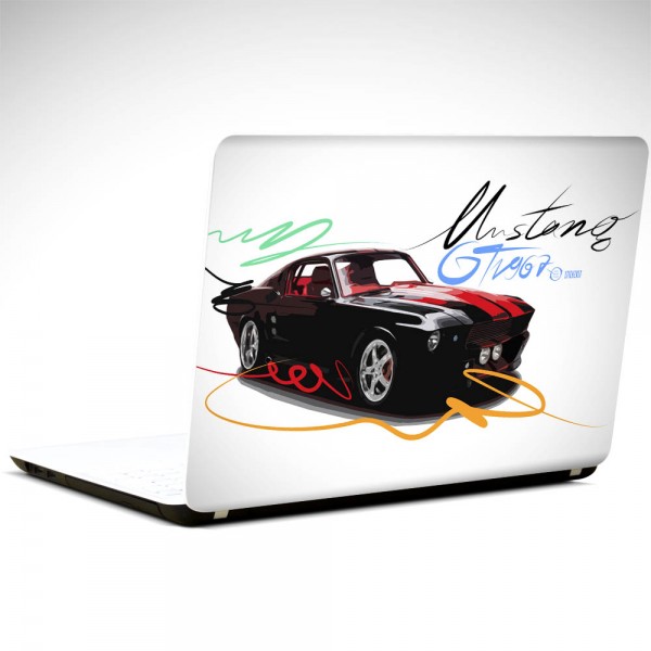 Siyah Mustang Laptop Sticker