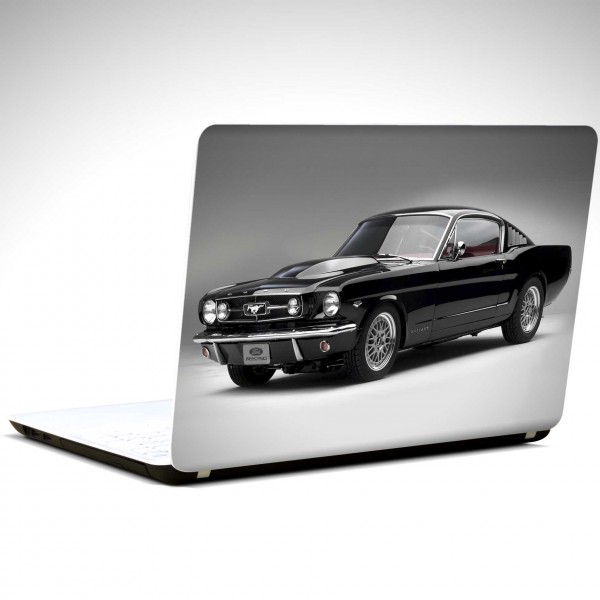 Siyah Eski Mustang Laptop Sticker