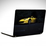 Sarı Ferrari Laptop Sticker