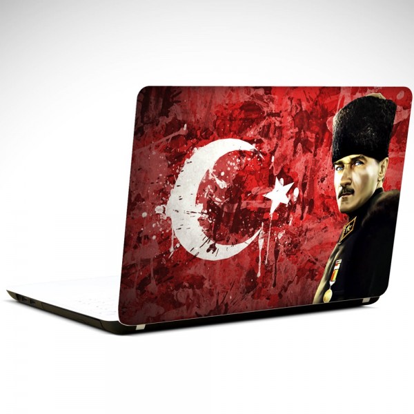 Atatürk Madalya ve Bayrak Laptop Sticker
