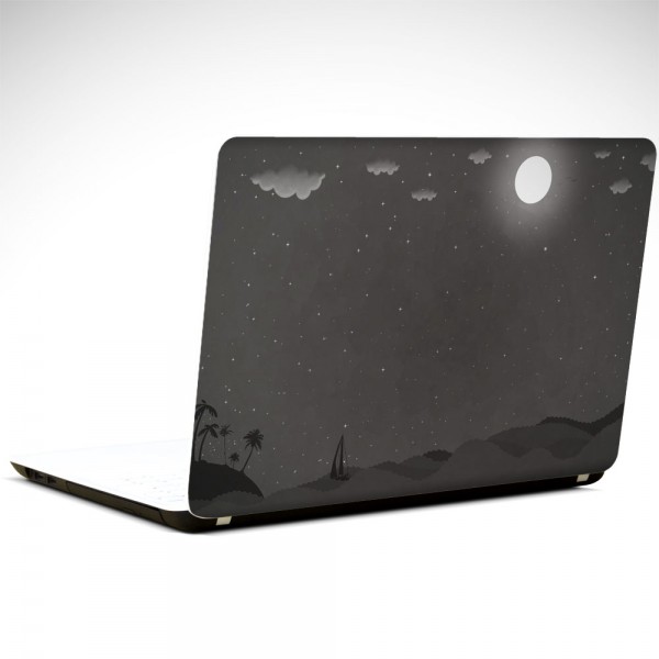 Ay ve Yelkenli Laptop Sticker