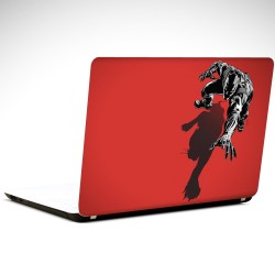 Black Panther Kırmızı Laptop Sticker