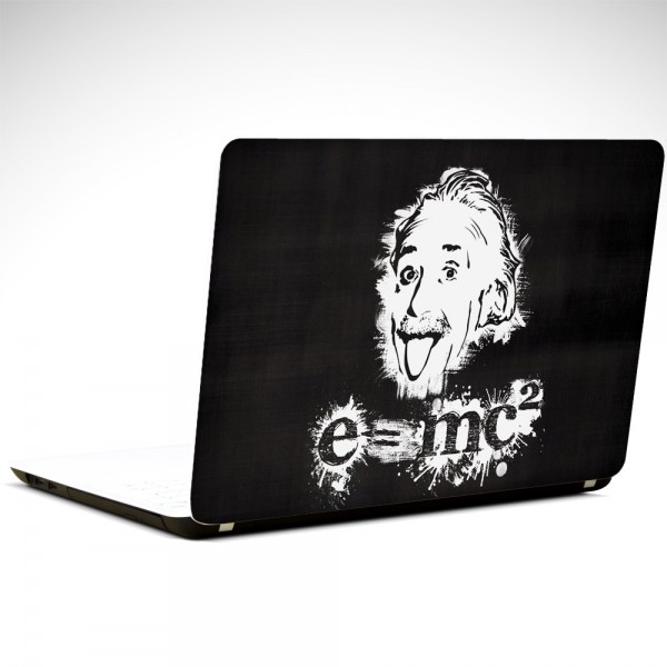 Einstein Siyah Beyaz Laptop Sticker