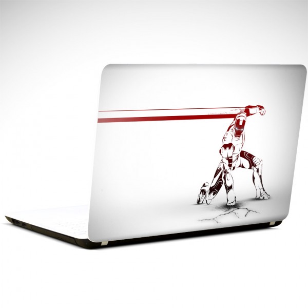 İron Man Beyaz Laptop Sticker