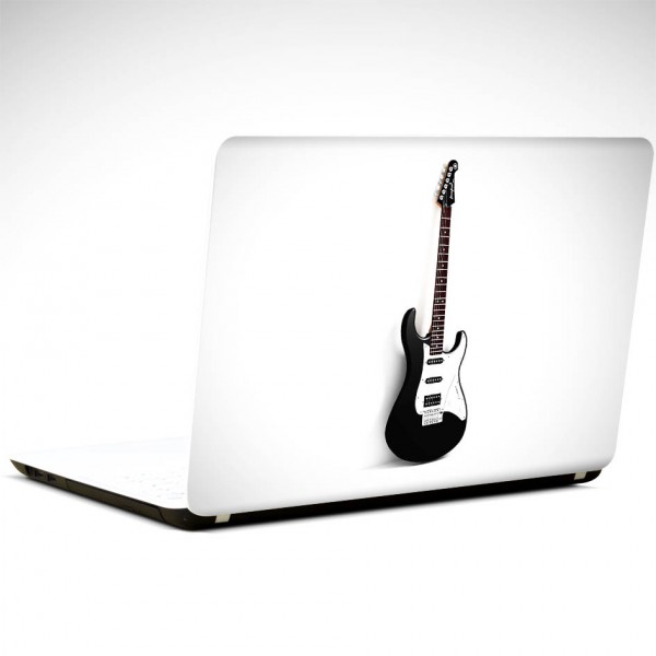 Gitar Siyah Beyaz Laptop Sticker