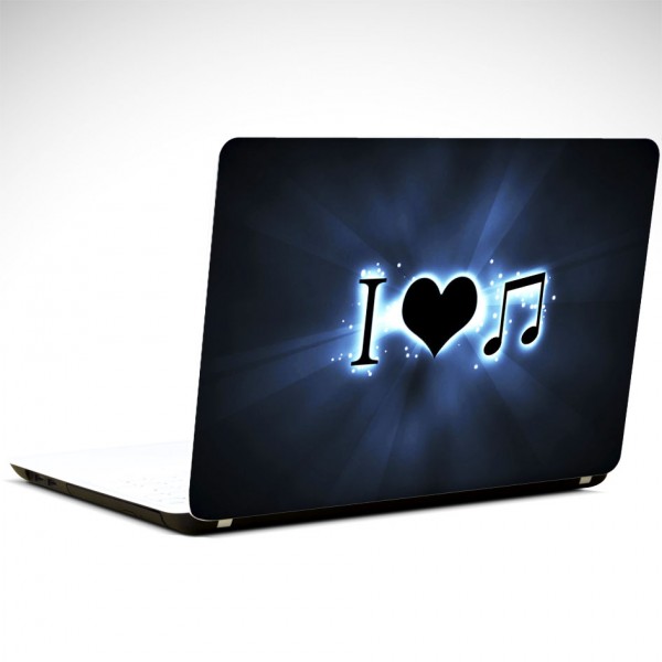 I Love Music Laptop Sticker