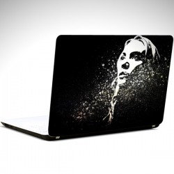 Siyah Beyaz Portre Laptop Sticker 