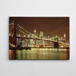 Brooklyn Köprüsü Işıklı Kanvas Tablo