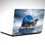 Mavi Şapkalı Kaplumbağa Laptop Sticker 
