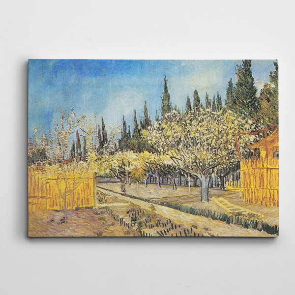 Vincent Van Gogh Blühender Obstgarten Von Zypressen Umgeben Kanvas Tablo